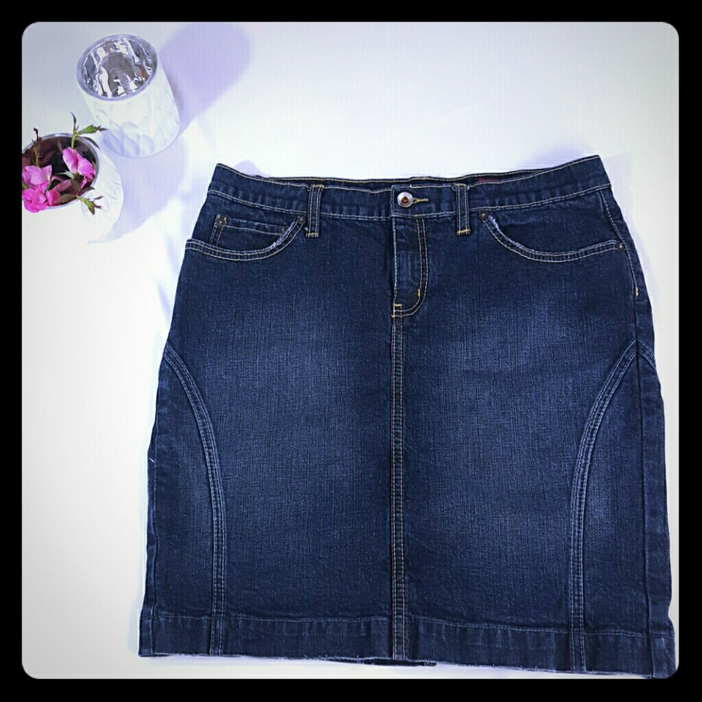 X2 Denim Laboratory Pencil Skirt Distressed Sz 12